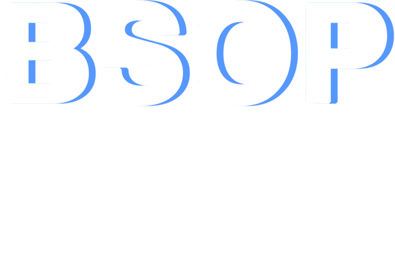 BSOP Online Classes September to November 2018